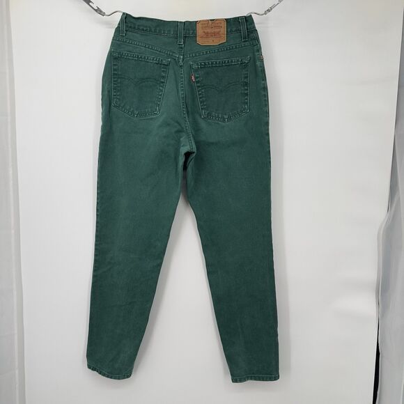VTG 90s LEVI'S Women's High Waist Tapered Green Size 13 Jeans 17512-0842 Red Tag - Picture 4 of 14